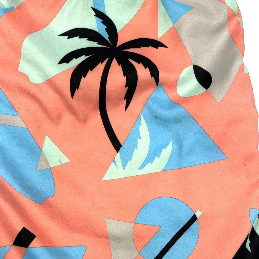 Boardies Geometric Palm Tree Swim Trunks Large Multi GUC 80's Retro Beach Summer